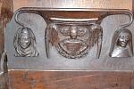 St Mary and St Nicholas church Beaumaris Anglesey early 16th century welsh misericords misericord misericorde misericordes Miserere Misereres miserikordie misericorden Misericórdia Misericordia miséricordes choir stalls Woodcarving woodwork pity seats Beaumaris s2.14.jpg